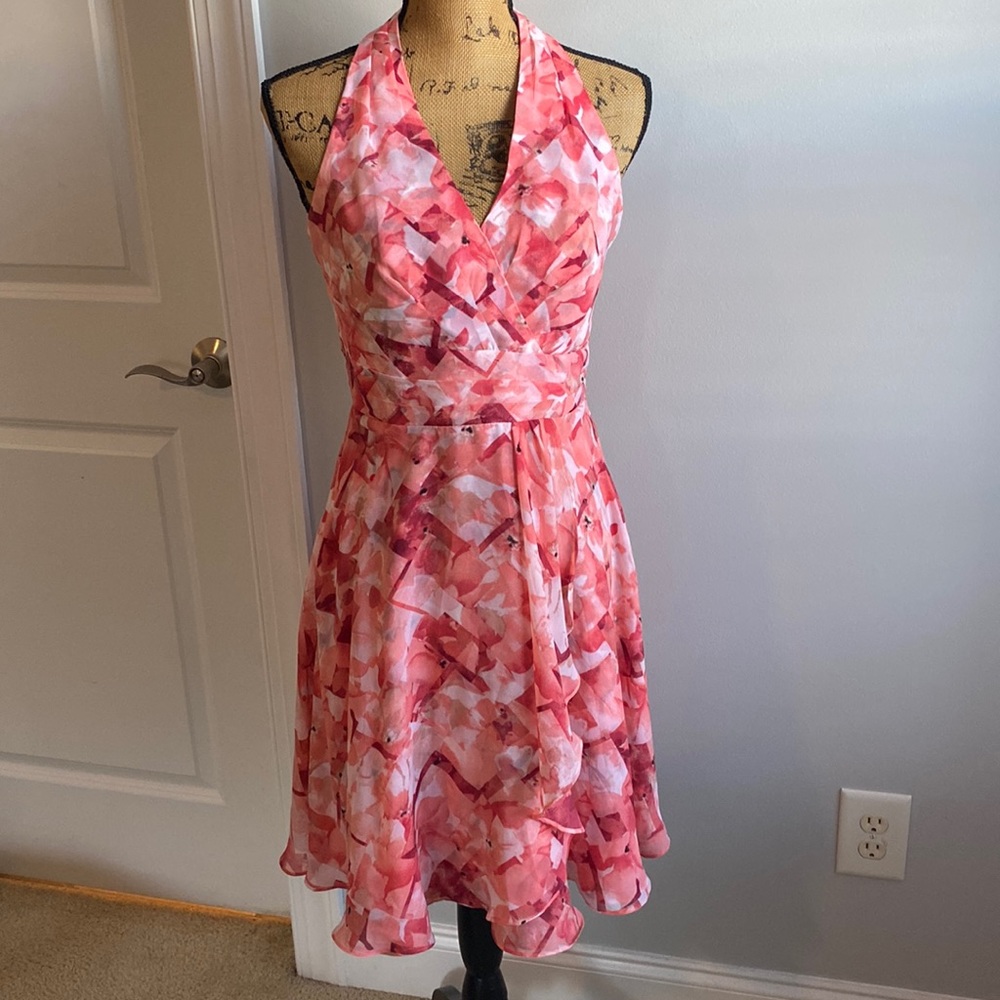 WHBM floral dress size 2.  Red, pink white.